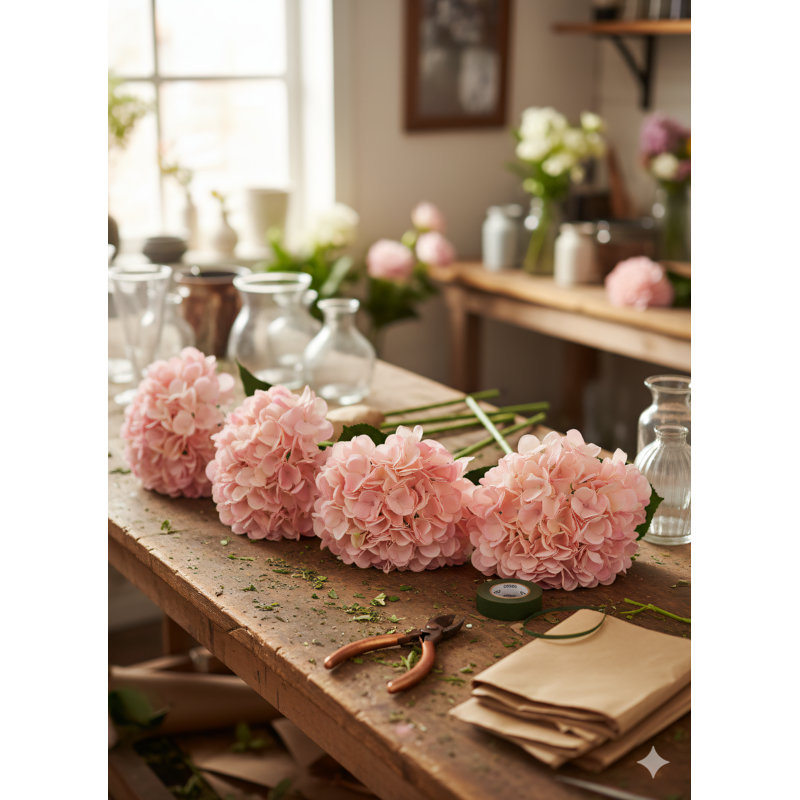 18" Hydrangea Stem - 6 Pack