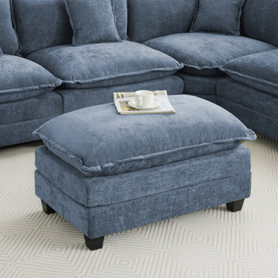 Repose-pieds rectangulaire en chenille 35,4 po pour canapé modulaire modulaire