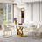 Modern Rectangular Sintered Stone Dining Table with Pedestal Base-107120570-107120571