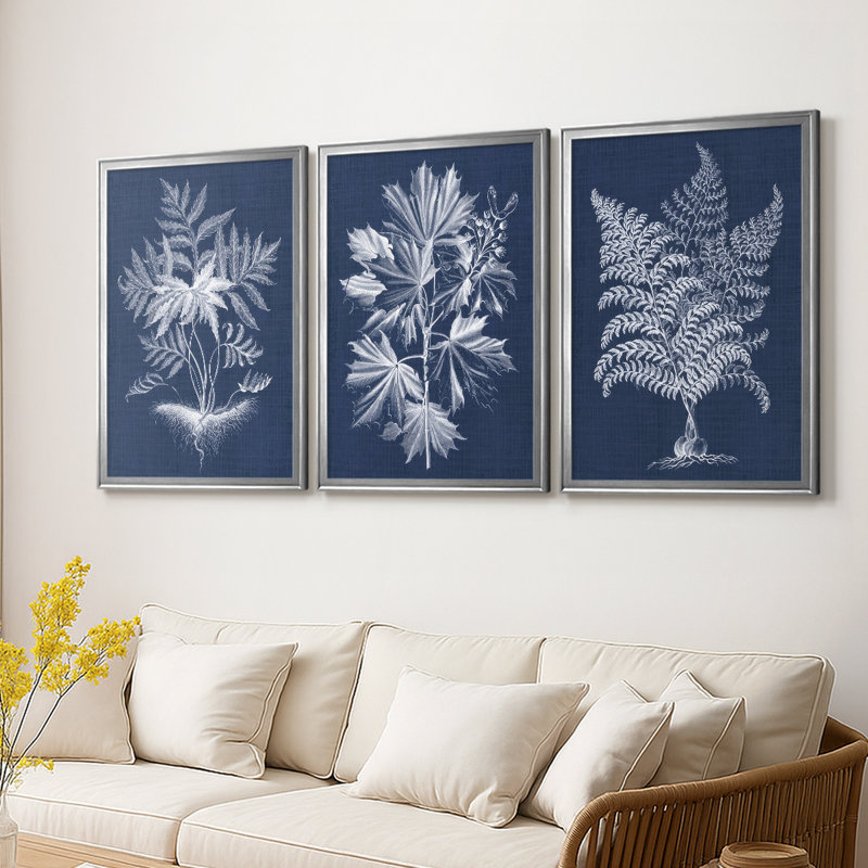 Foliage Chintz IV - Toile tendue avec châssis sur mesure - 3 pièces, H 15 po x l 19 po
