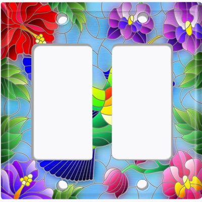 Patterned 2 - Gang Toggle Light Switch Standard Wall Plate