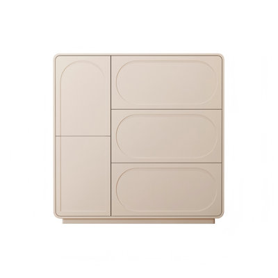 47.24" Cream Solid wood Rubberwood Shoe Storage