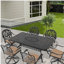 7-Piece All-Weather Cast Aluminum Dining Set, Include 6 Swivel Chairs and Rectangular Table With Black Frame (same sku:W1710S00465)