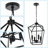 Hisato 4 - Light Iron Dimmable Lantern Geometric Chandelier