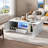 Modern High Glossy Rectangle Coffee Table With 2 Cabinets, One Drawer, 16 Colour Led Lights And A Open Shelf-1411007050