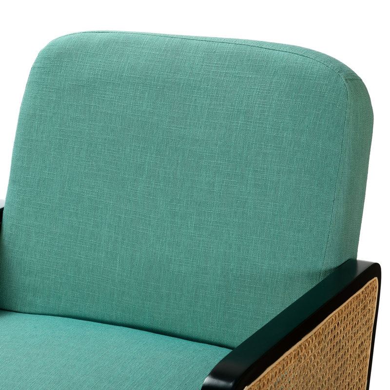 Fauteuil rembourré Sonnet, Mélange de polyester bleu sarcelle