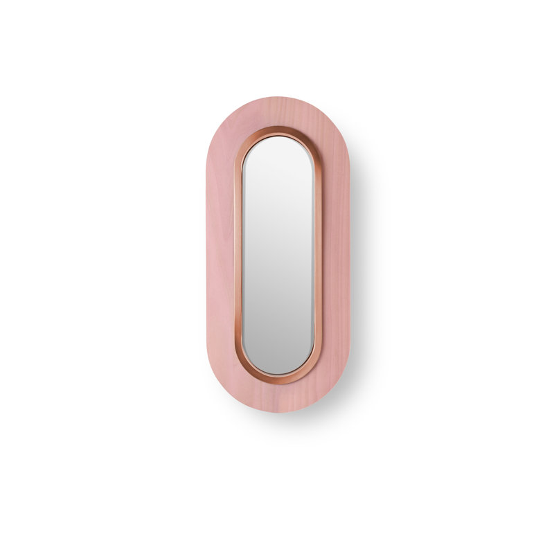 Lens 1 - Light LED Flush Mounted Sconce, 17.9" H x 8.7" W x 1.8" D, Pale Rose, Matte Ivory