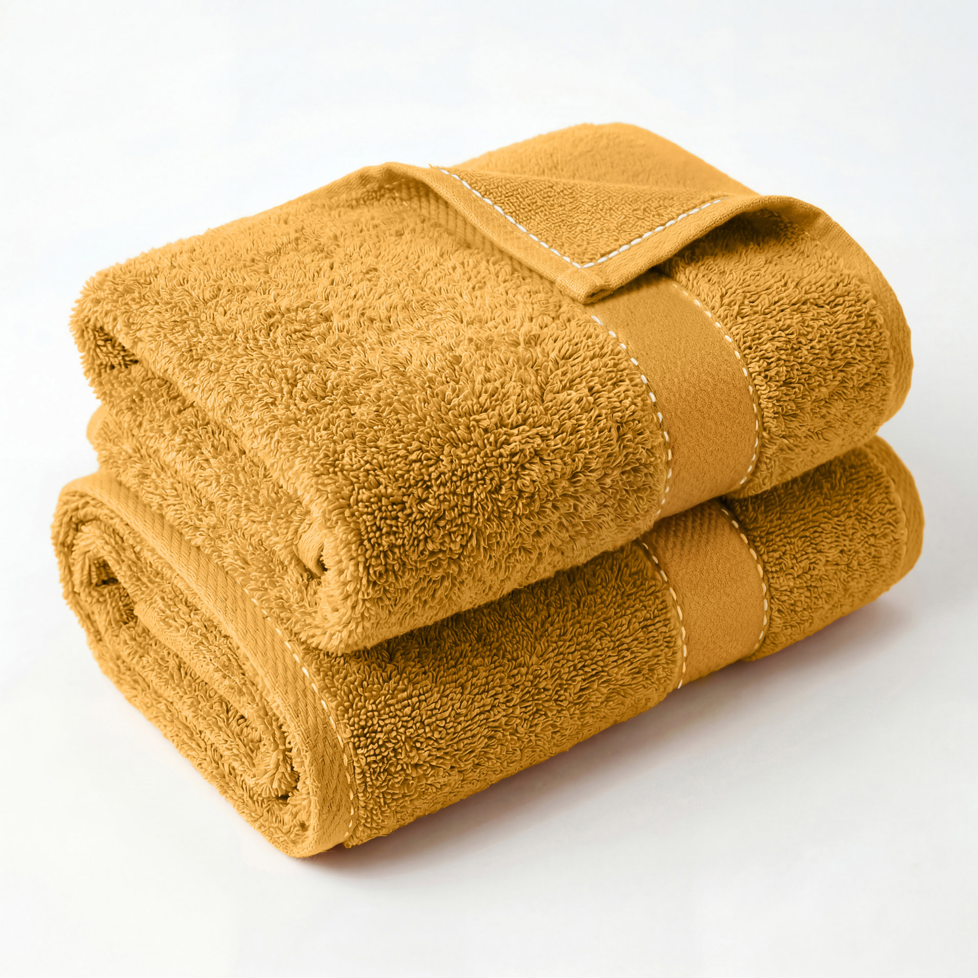 Niles Egypt Produced Giza Cotton Blend Plush Absorbent Bath Towels, Gold