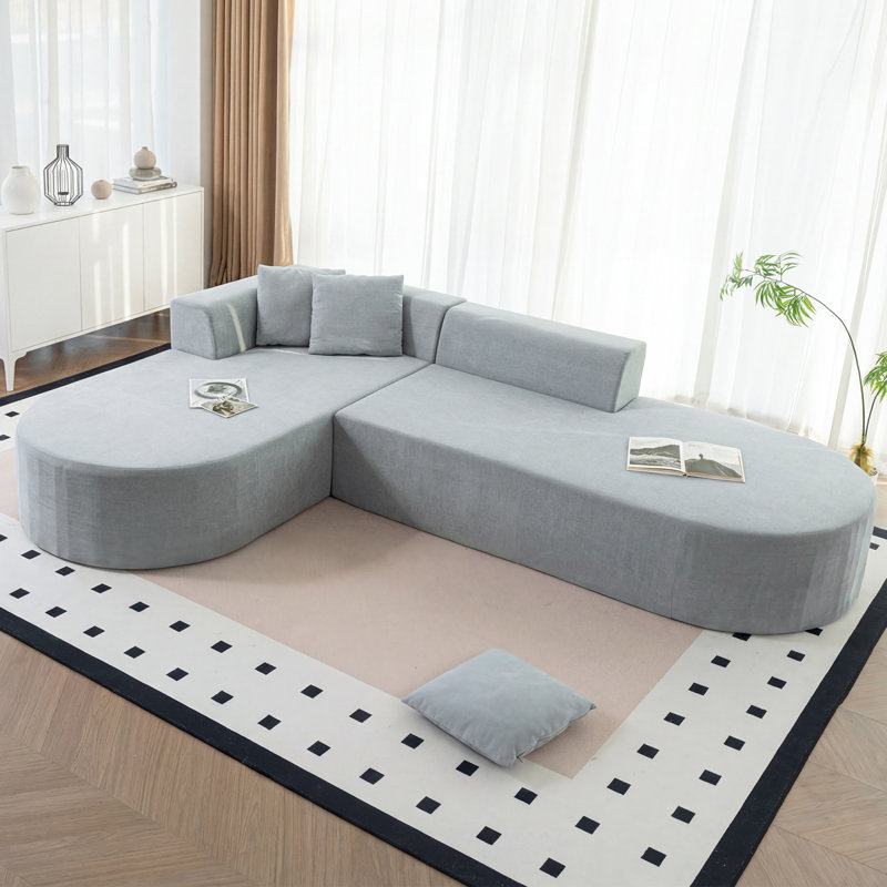 Canapé modulaire gris confortable en tissu modulaire pour la maison