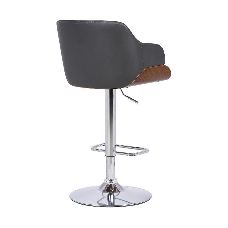 Tabouret pivotant à hauteur réglable, Gris / Chrome