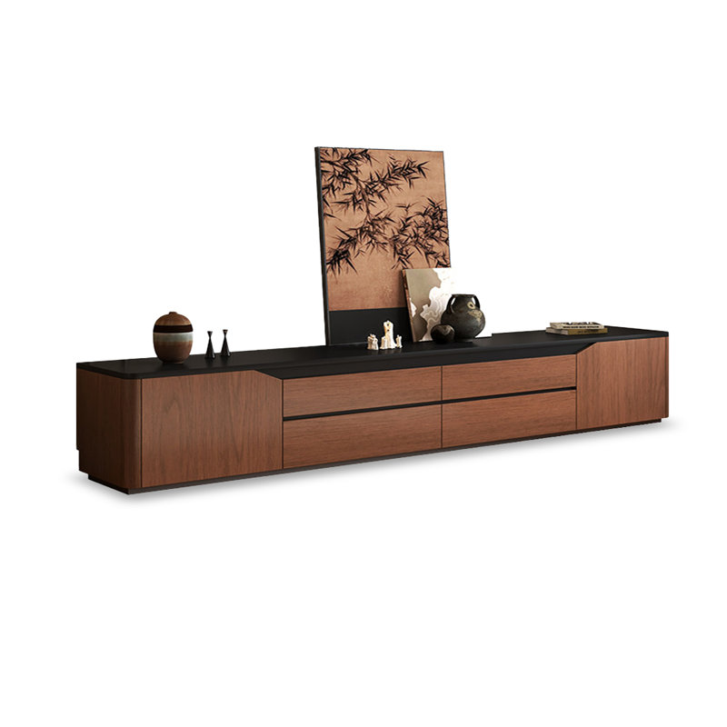 Retro Black Manufactured Wood TV Stands, 94.49, Noir