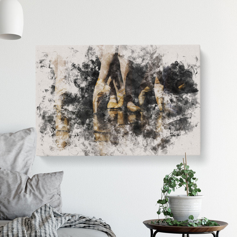The Ballet Dancers Watercolour - Wrapped Canvas, 40cm H x 60cm W x 3cm D