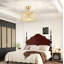 Ventilateur de plafond moderne en cristal avec lumières-130156589