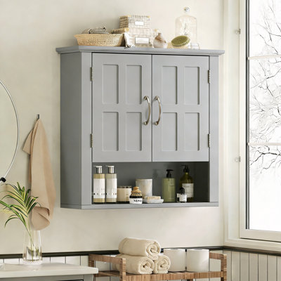 Armoire de salle de bain murale, armoire murale multifonctionnelle avec tablettes réglables, armoire à pharmacie pour la salle de lavage et la cuisine et le salon