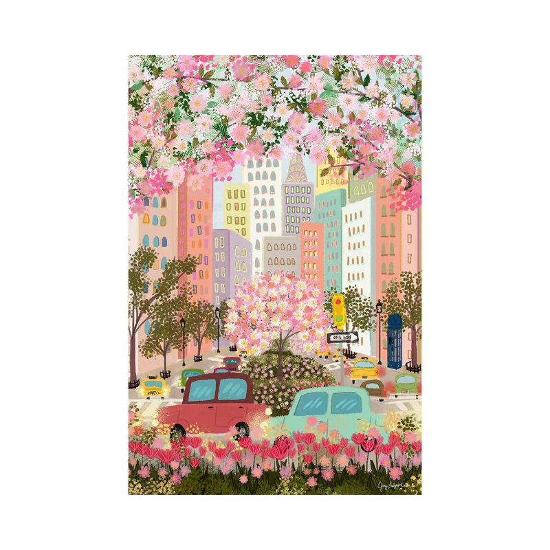 «Hazy Pink Day», reproduction d'art sur toile encadrée, Toile tendue, Ne s’applique pas, H 60 po x l 40 po