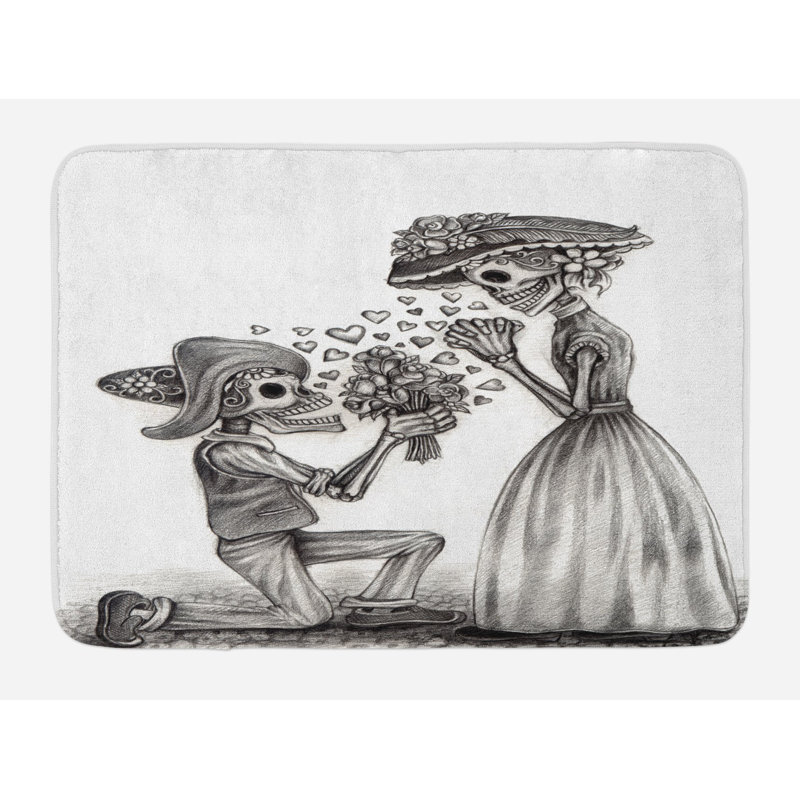 Mariage dimgrey et blanc tapis de bain du jour des morts