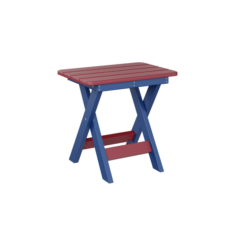 Berlin Gardens Folding End Table, Scarlet Red, Pacific Blue