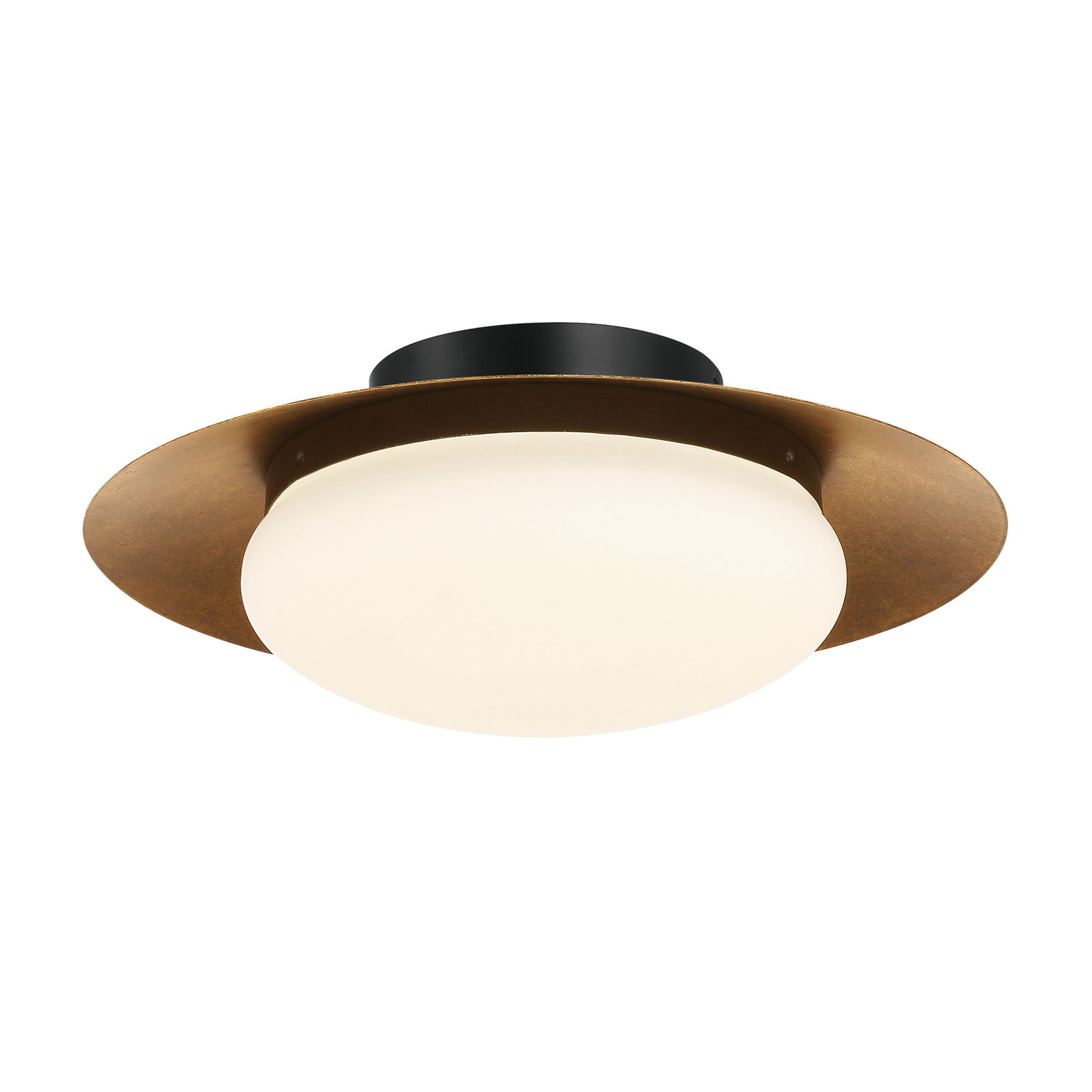 Haines Single Light Glass LED Flush Mount, 5.375" H x 15" W x 15" D