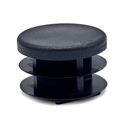 Outwater Plastic Round End Cap For Tubing (12 Pcs.) | 1-1/4" Dia. Tube Plug/Chair Glide/Floor Protector/Tube Closure/Tube Hole Plug/Pipe Plug | Fits Multi Gauge Tubing | Textured Black | Heavy Duty