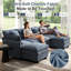 Canapé modulaire en U en chenille 6 pièces avec deux repose-pieds George-1107899809