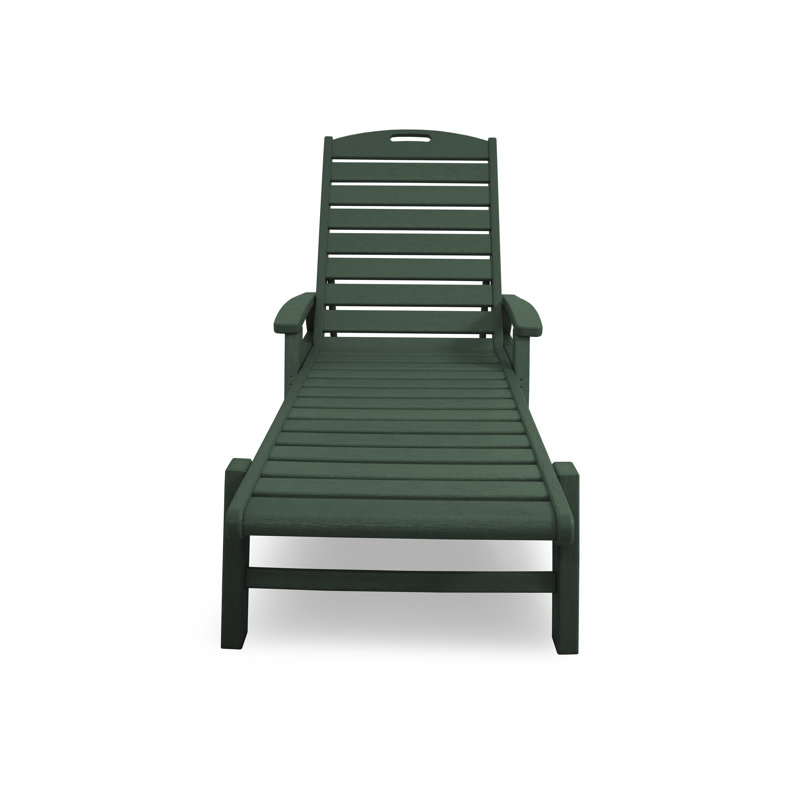 TREX Outdoors Yacht Club Chaise with Arms - Stackable, Rainforest Canopy