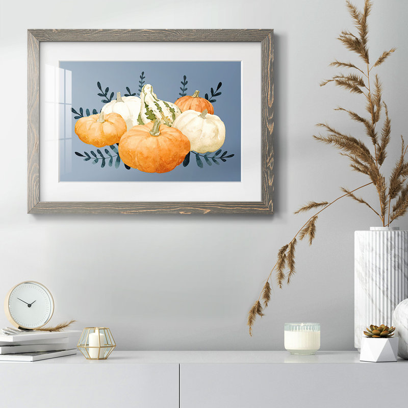 Autumn Orange & Blues II, reproduction d'art encadrée, Gris, H 14 po x l 20 po x P 1,5 po