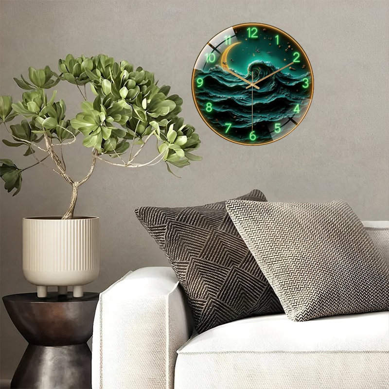 Horloge murale en verre 12 po