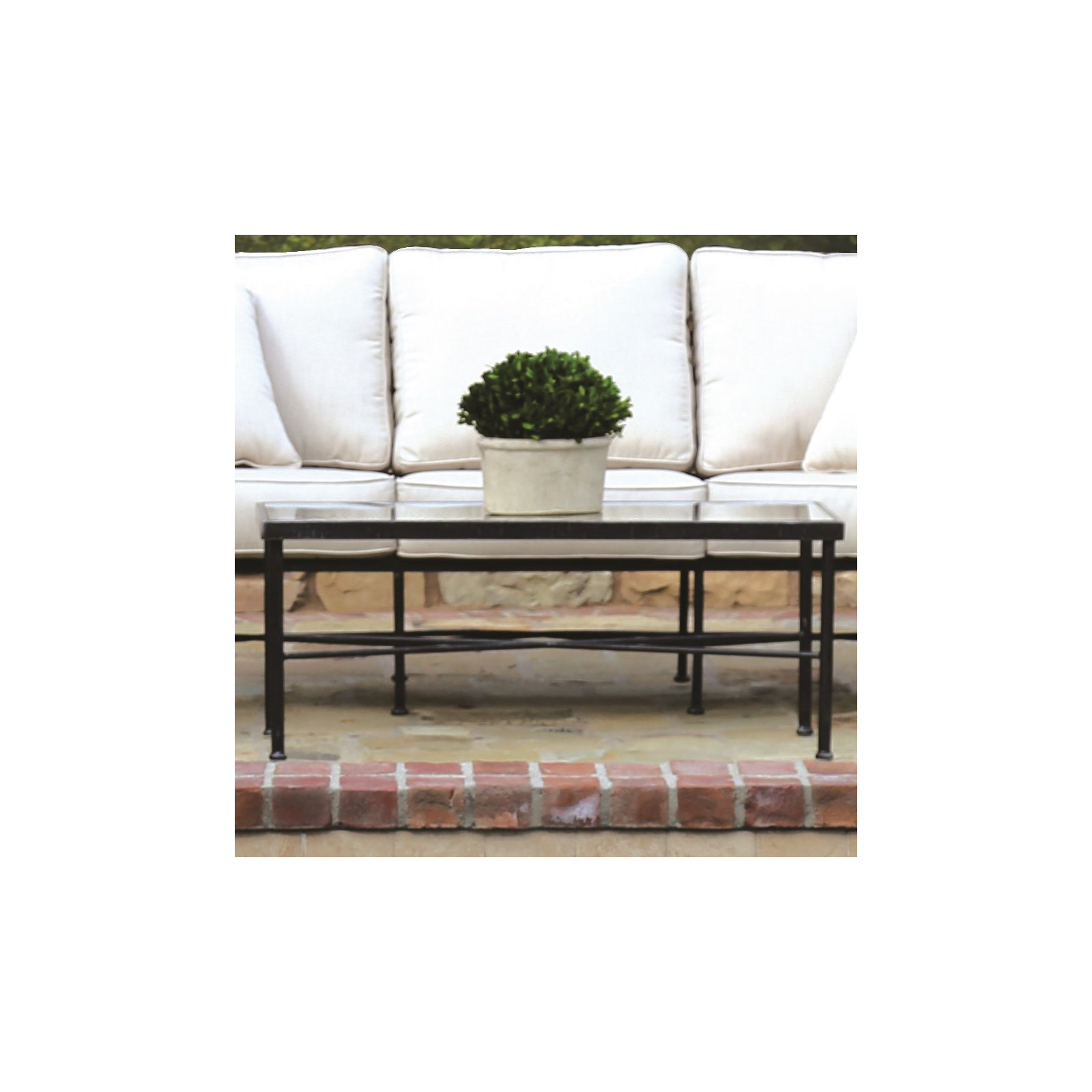 Lucier 43.9'' Glass Outdoor Coffee Table
