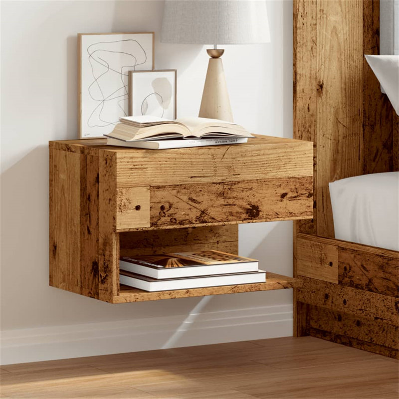 Armoire de chevet flottante vidaXL, Blanc, Ensemble de 2