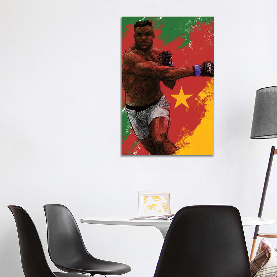 Francis Ngannou von Christian Paniagua - No Frame Gallery-Wrapped Canvas Giclée on Canvas