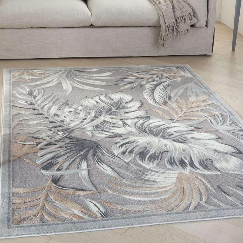 Tapis gris Skelly, 5 pi 3 po x 7 pi 3 po