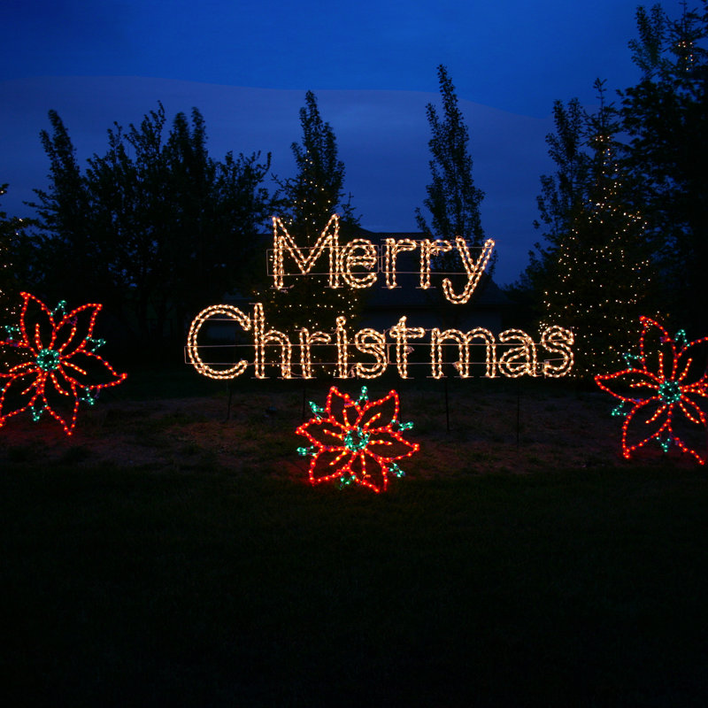Sign LED Merry Christmas 18 ft, Warm White