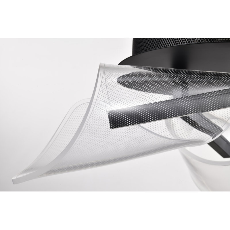 Okan   - 22 Inch LED Flush Mount - Matte Black - Silk Screened Acrylic Lens