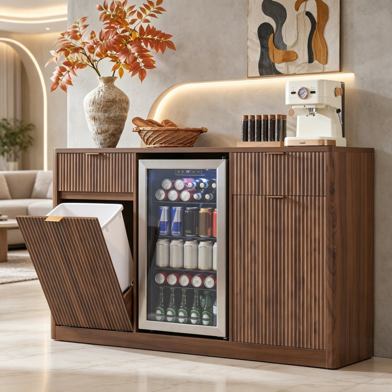 Armoire-bar 59 po avec buffet 59 po, Brun