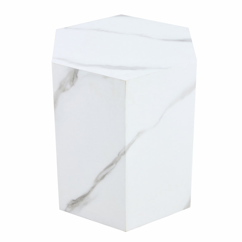 Hexagonal Coffee Table, White, 19.7" H x 15.7" W x 18" D