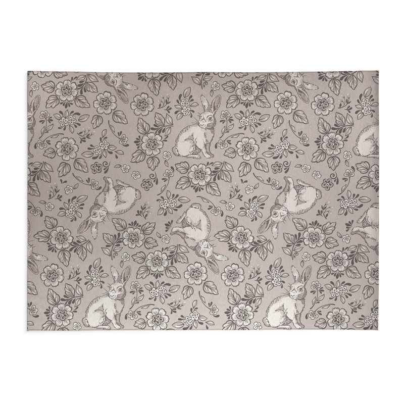 Tapis de cuisine léger Bunny Toile, Rectangle 5 pi x 7 pi, Naturel