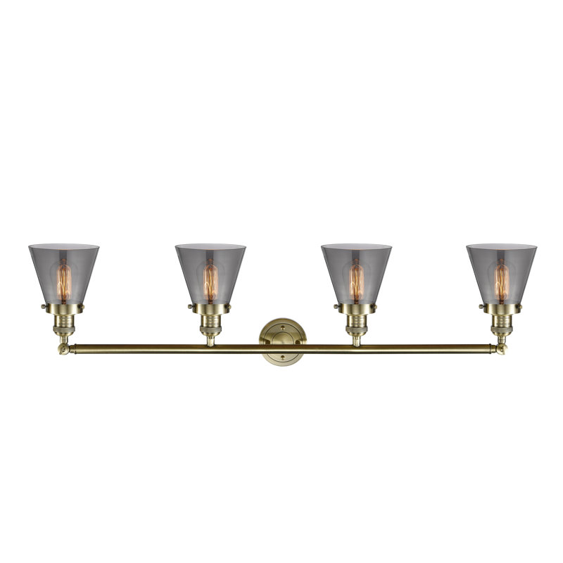 Shauna 4 - Light Vanity Light, Antique Brass, Incandescent, Plated Smoke