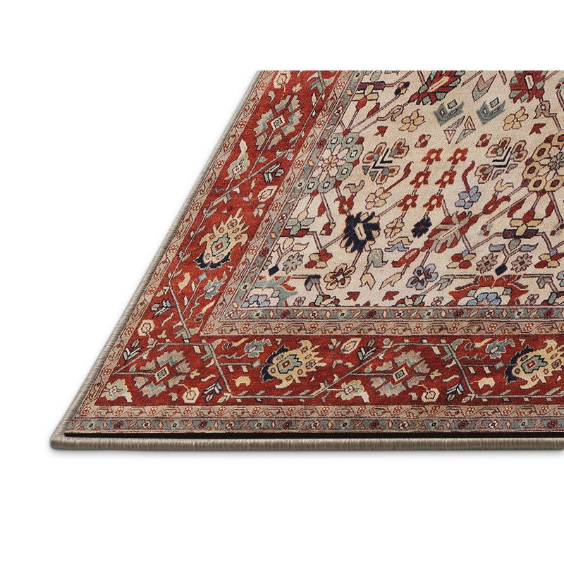 Tapis oriental rouge / beige, Rectangle 5 pi x 7 pi