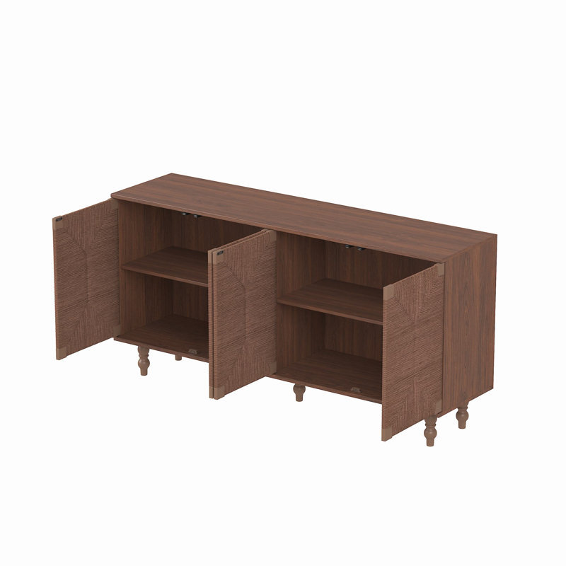 Meuble télé avec buffet 59,06 po pour vestibule, vestibule ou salle à manger, Brun
