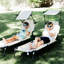 2 Piece Folding Sun Loungers with Canopy Garden Chairs-1144787931