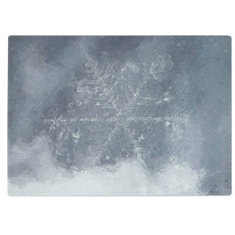 Tempered Glass a Snowflake Chopping Board, 28.5 cm W x 20 cm L