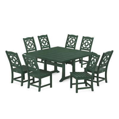 Chinoiserie 8 - Person Patio Dining Set with Square Table