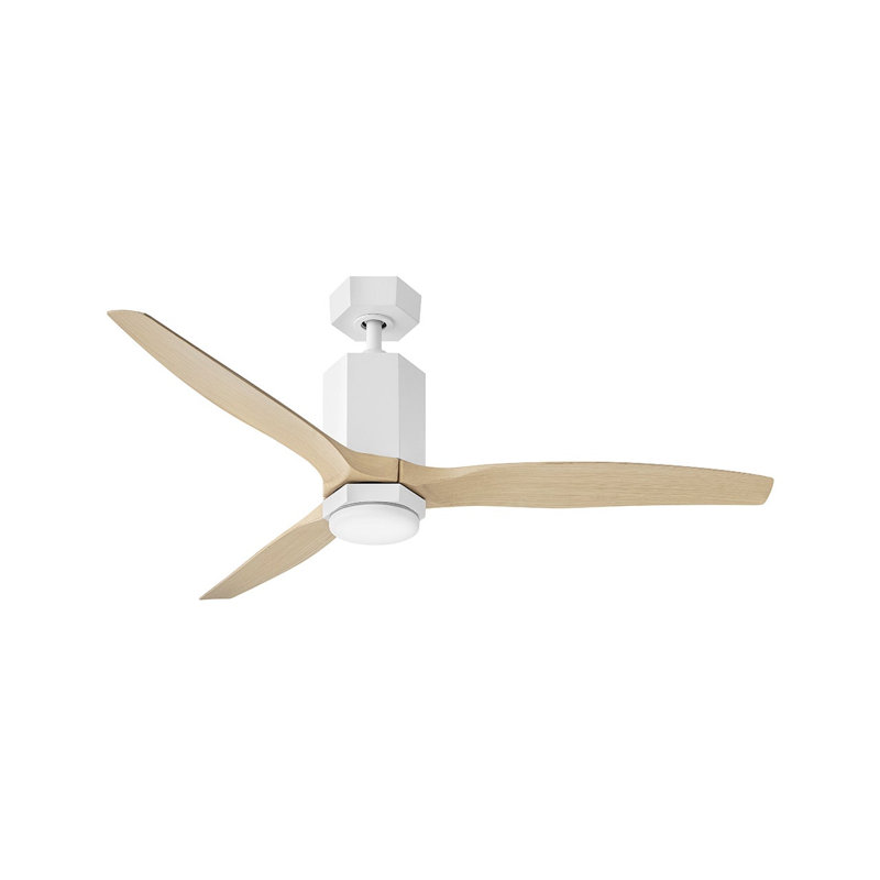 Ventilateur intelligent à double montage DEL 52 po Hinkley Fan Facet, Naturel, Blanc