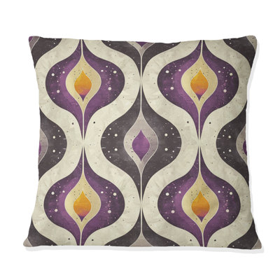 Coussin décoratif jaune quadrilobe Elegance II - Mid-Century
