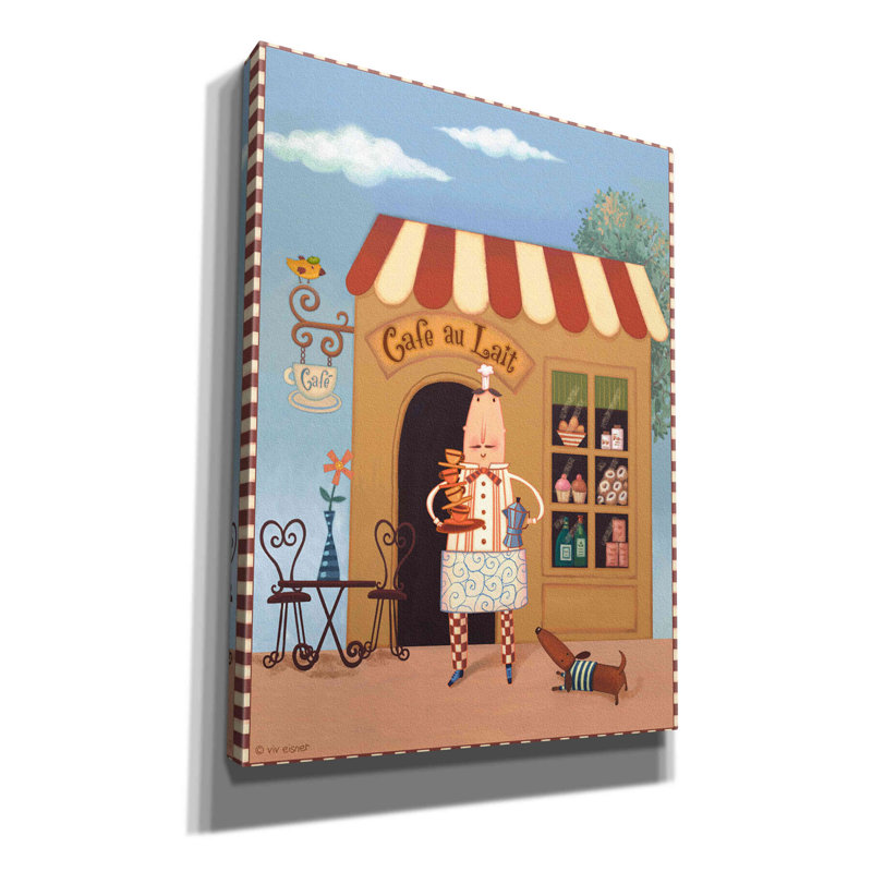 «Chef 6 Cafe Au Lait» par Viv Eisner, art mural sur toile, H 16 po x l 12 po x P 0,75 po