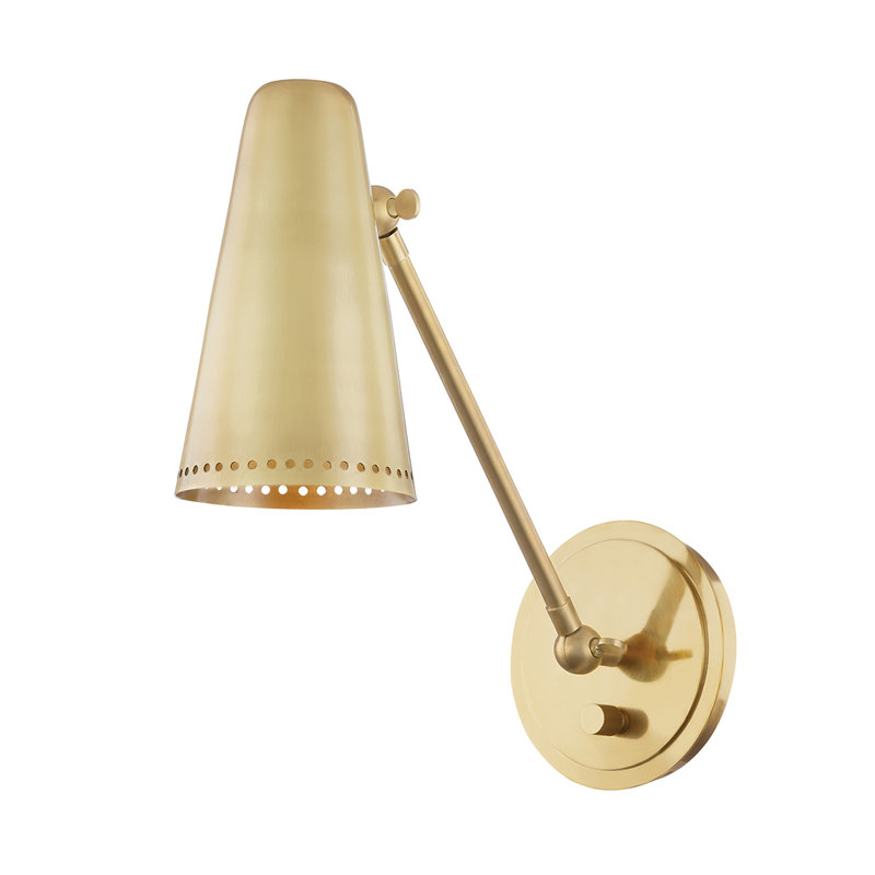 Easley 1 Light Wall Sconce, Aged Brass