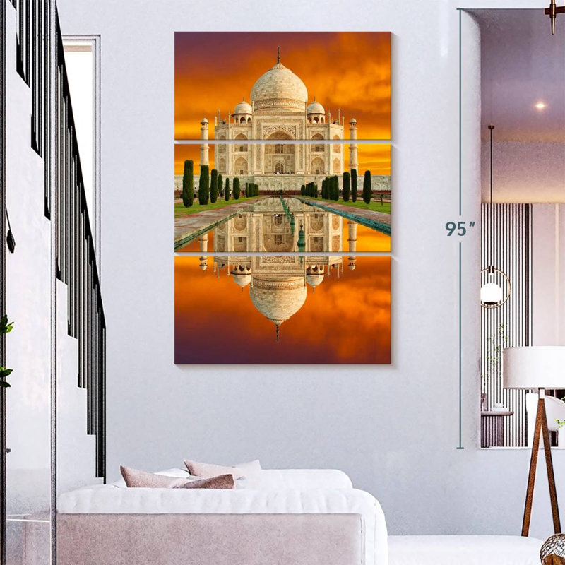 Masam Taj Mahal au coucher du soleil, H 38 po x l 24 po