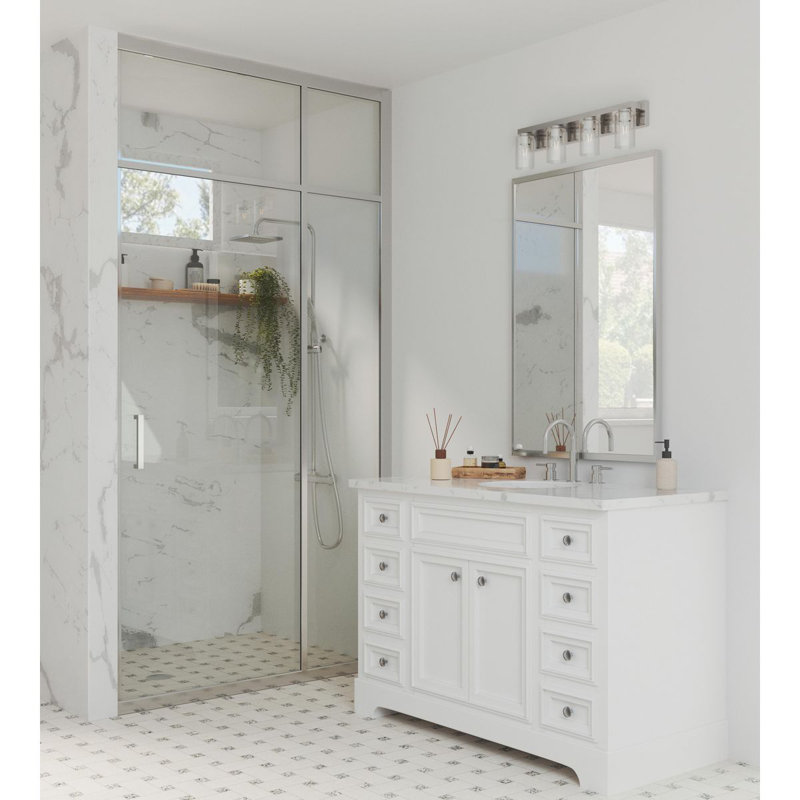 Éclairage pour meuble-lavabo moderne 4 lumières, Argent