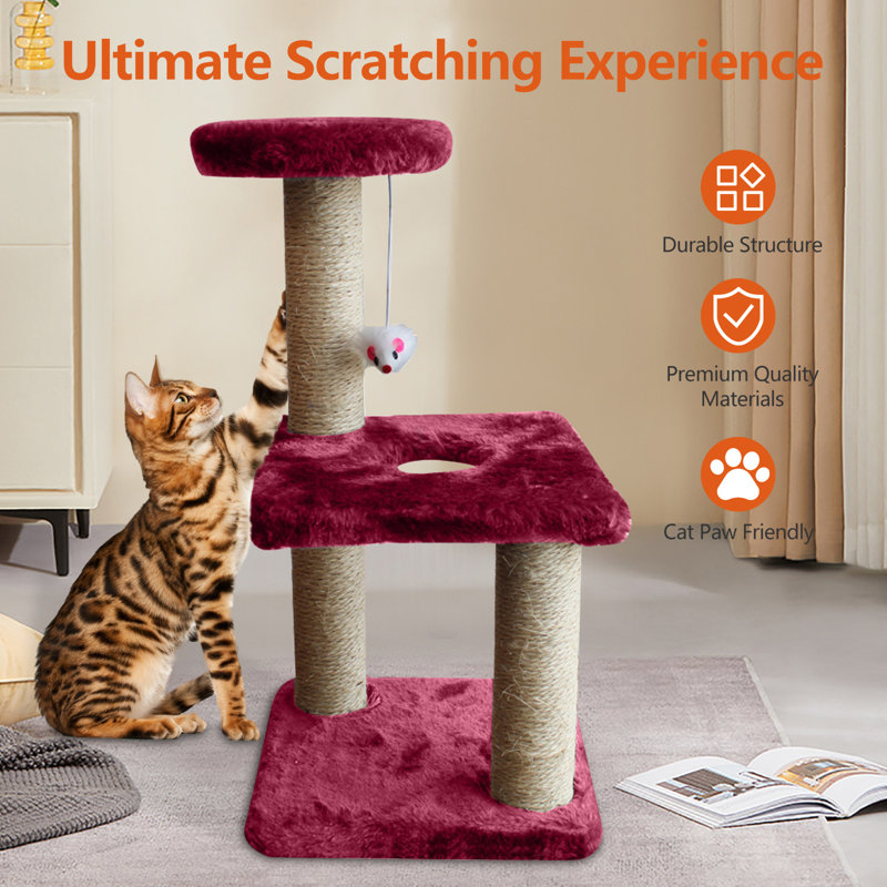Jeu pour chat 15,7 "Cat Tower Sisal, Rouge