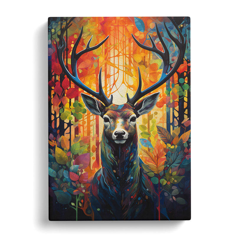Deer Orphism - Wrapped Canvas, 60cm H x 40cm W x 3cm D